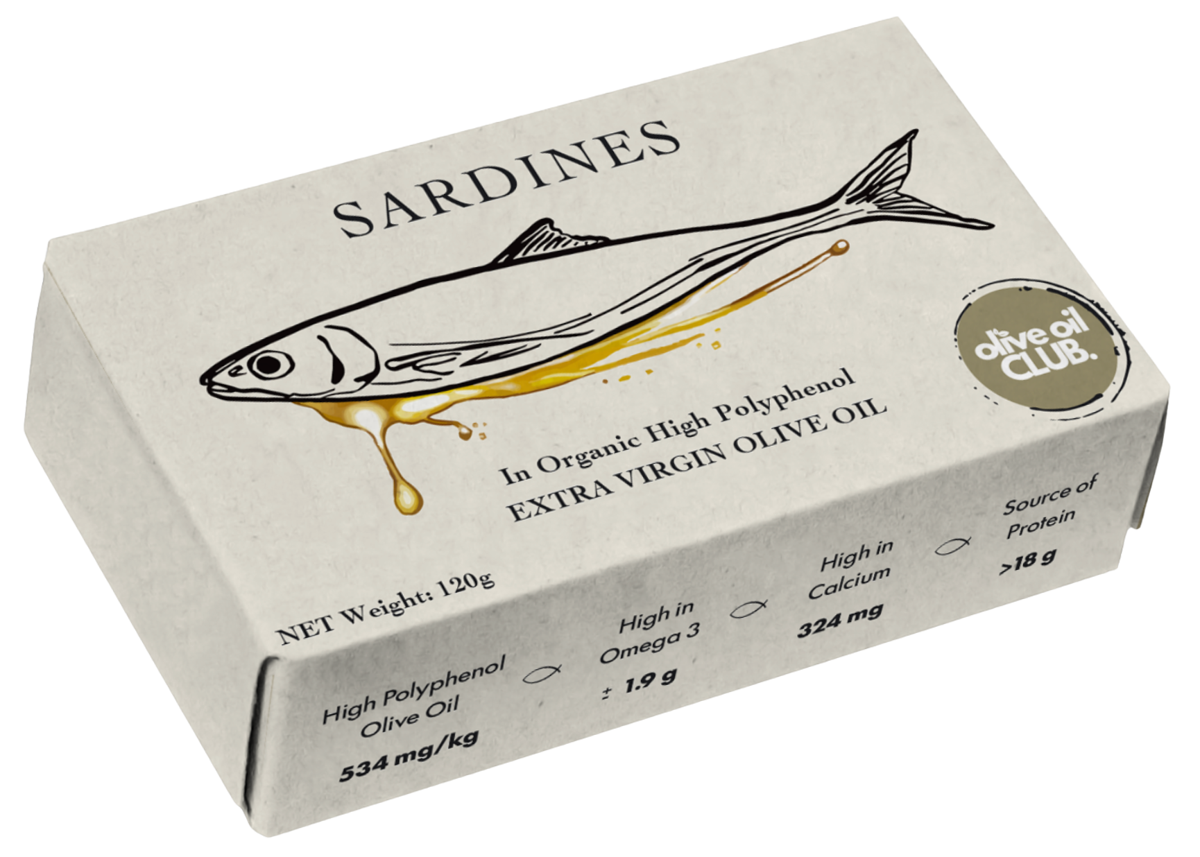 Blikje sardientjes in extra vierge olijfolie, klaar om te serveren