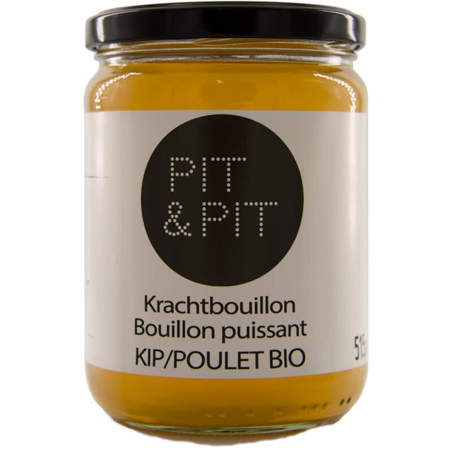 Verpakking van biologische krachtbouillon kip van Pit & Pit